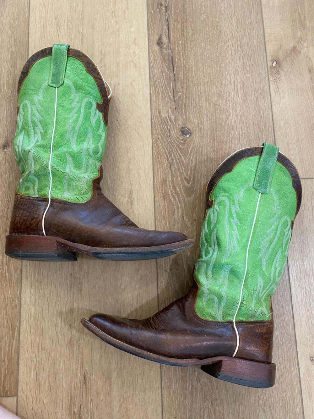 Anderson Bean Boot Company Western Cowboy Boots Men’s 9 EE Coffee Bison Foot
